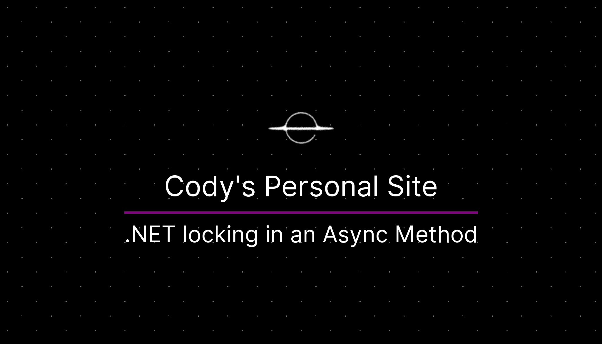 .NET locking in an Async Method | Cody's Personal Site